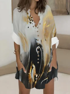 Women's Shirt Dress Casual Dress Cotton Linen Dress Mini Dress Polyester Fashion Casual Daily Outdoor Daily Vacation Shirt Collar Button Pocket Long Sleeve Summer Spring Fall 2023 Loose Fit Black -Party Prom Dresses Sales Store eyuszk1689576511745