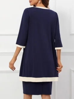 Women's Two Piece Dress Set Party Dress Lace Dress Party Office Fashion Elegant Lace Patchwork Midi Dress Crew Neck 3/4 Length Sleeve Plain Regular Fit Navy Blue Fall Winter S M L XL XXL 11 Women's Two Piece Dress Set Party Dress Lace Dress Party Office Fashion Elegant Lace Patchwork Midi Dress Crew Neck 3/4 Length Sleeve Plain Regular Fit Navy Blue Fall Winter S M L XL XXL -Party Prom Dresses Sales Store fajeur1697450716604