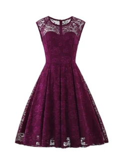 Women's Retro 1950s Vintage Tea Dresses Midi Dress Party Outdoor Lace Ruched Plain Crew Neck Sleeveless Regular Fit Summer Spring 2023 Black Pink S M L XL 10 Women's Retro 1950s Vintage Tea Dresses Midi Dress Party Outdoor Lace Ruched Plain Crew Neck Sleeveless Regular Fit Summer Spring 2023 Black Pink S M L XL -Party Prom Dresses Sales Store fapslc1672986136575