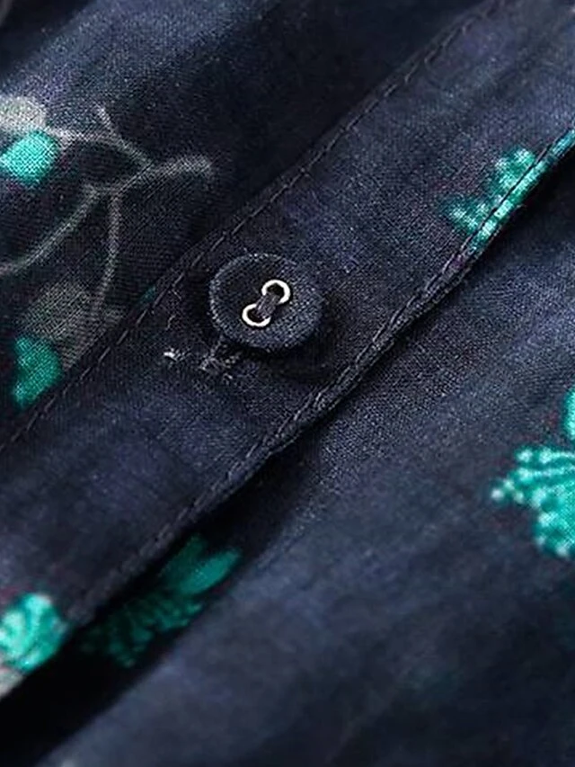 Women's Casual Dress Cotton Linen Dress A Line Dress Midi Dress Linen / Cotton Blend Basic Classic Outdoor Daily Vacation Split Neck Button Pocket 3/4 Length Sleeve Spring Fall Autumn 2023 Loose Fit 6 Women's Casual Dress Cotton Linen Dress A Line Dress Midi Dress Linen / Cotton Blend Basic Classic Outdoor Daily Vacation Split Neck Button Pocket 3/4 Length Sleeve Spring Fall Autumn 2023 Loose Fit - Image 6