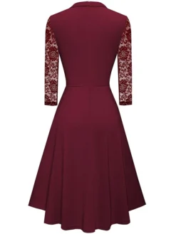 Women's Work Dress Semi Formal Dress A Line Dress Fashion Midi Dress Hollow Out Crew Neck Long Sleeve Plain Regular Fit Black Pink Wine Fall Winter S M L XL XXL 28 Women's Work Dress Semi Formal Dress A Line Dress Fashion Midi Dress Hollow Out Crew Neck Long Sleeve Plain Regular Fit Black Pink Wine Fall Winter S M L XL XXL -Party Prom Dresses Sales Store fcemvz1692611890807