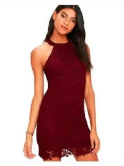 Women‘s Party Dress Lace Dress A Line Dress Midi Dress White Yellow Wine Sleeveless Pure Color Spring Summer Casual Daily 2023 S M L XL XXL XXXL -Party Prom Dresses Sales Store fercpm1609120524323