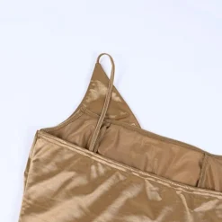 Women‘s Formal Party Dress Satin Dress Black Dress Sheath Dress Long Dress Maxi Dress Champagne Sleeveless Pure Color Ruched Spring Summer One Shoulder Weekend Slim 2023 -Party Prom Dresses Sales Store fexnyu1668483418476