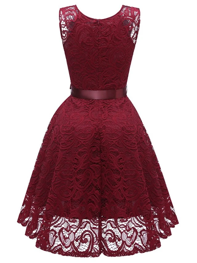 Women's Party Dress Vintage Tea Dresses Lace Dress Homecoming Dress Knee Length Dress Pink Wine Navy Blue Sleeveless Pure Color Lace Summer Spring Fall V Neck Vintage Party Wedding Guest Dress 9 Women's Party Dress Vintage Tea Dresses Lace Dress Homecoming Dress Knee Length Dress Pink Wine Navy Blue Sleeveless Pure Color Lace Summer Spring Fall V Neck Vintage Party Wedding Guest Dress - Image 9