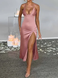 Women's Party Dress Cocktail Dress Satin Dress Midi Dress Black Pink Sleeveless Pure Color Backless Spring Fall Winter Spaghetti Strap Fashion Birthday Wedding Guest Vacation 2023 S M L 19 Women's Party Dress Cocktail Dress Satin Dress Midi Dress Black Pink Sleeveless Pure Color Backless Spring Fall Winter Spaghetti Strap Fashion Birthday Wedding Guest Vacation 2023 S M L -Party Prom Dresses Sales Store fhsdjm1693981024229