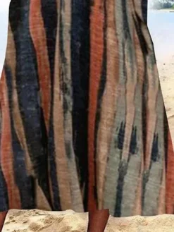 Women's Two Piece Dress Set Casual Dress Dress Set Outdoor Daily Fashion Streetwear Pocket Print Midi Dress V Neck Half Sleeve Stripe Regular Fit Red Summer Spring S M L XL XXL -Party Prom Dresses Sales Store fjkjrj1682419550885