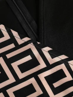 Women's Party Dress Bodycon Sheath Dress Midi Dress Black And White Stripes Long Sleeve Check Zipper Winter Fall Autumn V Neck Modern Winter Dress Weekend Fall Dress Slim 2023 S M L XL XXL -Party Prom Dresses Sales Store fkwjji1656057439753