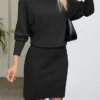 Women's Sweater Dress Winter Dress Jumper Dress Midi Dress Ribbed Daily Date Going Out Fashion Basic Turtleneck Long Sleeve 2023 Regular Fit Black Red Khaki Color S M L XL Size