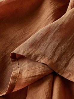 Women's Casual Dress Cotton Linen Dress Swing Dress Midi Dress Polyester Fashion Casual Outdoor Daily Vacation Crew Neck Pocket Print Half Sleeve Spring Fall Autumn 2023 Loose Fit Pink Blue Brown -Party Prom Dresses Sales Store fnjlmh1694418844786