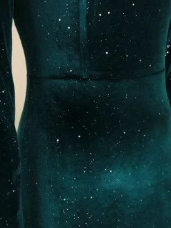 Women‘s Cocktail Party Dress Wedding Guest Dress Velvet Dress Feather Dress Maxi Long Dress Dark Green Long Sleeve Pure Color Fall Spring One Shoulder Elegant Winter Dress 2023 S M L XL XXL XXXL -Party Prom Dresses Sales Store fopvar1639828070418