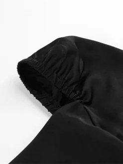 Women's Party Dress Homecoming Dress Cocktail Dress Mini Dress Black Long Sleeve Pure Color Ruched Fall Autumn V Neck Fashion Winter Dress Wedding Guest Birthday Slim 2023 S M L -Party Prom Dresses Sales Store fpulxj1693535467341