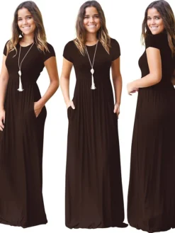 Women's T Shirt Dress Tee Dress Maxi Long Dress Half Sleeve Solid Color Autumn / Fall Summer Round Neck Contemporary Casual Loose 2023 S M L XL XXL -Party Prom Dresses Sales Store fsbodp1624945417005