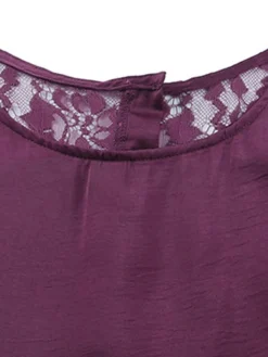 Women's Work Dress Casual Dress Sheath Dress Fashion Winter Dress Daily Mini Dress Lace Ruched Crew Neck Long Sleeve Plain Regular Fit Purple Fall Winter S M L XL -Party Prom Dresses Sales Store fsksqu1695636088238