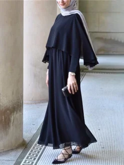 Women's Work Dress Chiffon Dress Swing Dress Fashion Long Dress Maxi Dress Ruched Crew Neck Long Sleeve Plain Regular Fit Black Khaki Fall Winter S M L XL XXL 10 Women's Work Dress Chiffon Dress Swing Dress Fashion Long Dress Maxi Dress Ruched Crew Neck Long Sleeve Plain Regular Fit Black Khaki Fall Winter S M L XL XXL -Party Prom Dresses Sales Store fualkb1693300571738