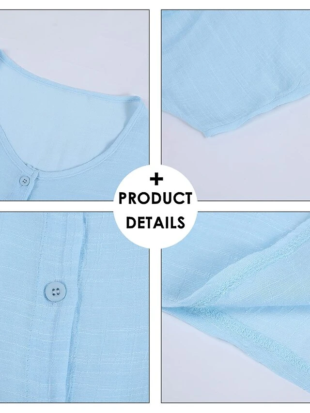 Women's Casual Dress Shirt Dress Cotton Linen Dress Mini Dress Blue Purple Pink Short Sleeve Pure Color Spring Summer V Neck Beach Basic Daily Weekend Loose Fit Linen S M L XL XXL 3XL 11 Women's Casual Dress Shirt Dress Cotton Linen Dress Mini Dress Blue Purple Pink Short Sleeve Pure Color Spring Summer V Neck Beach Basic Daily Weekend Loose Fit Linen S M L XL XXL 3XL - Image 11