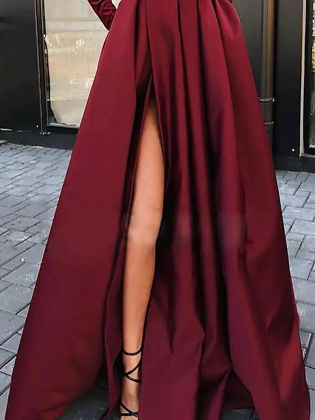 Women‘s Party Dress Velvet Dress Red Long Dress Maxi Dress Wine Long Sleeve Pure Color Ruched Pleated Split Winter Fall V Neck Party Hot Elegant Fall Dress Slim 2023 S M L XL Winter Dress 4 Women‘s Party Dress Velvet Dress Red Long Dress Maxi Dress Wine Long Sleeve Pure Color Ruched Pleated Split Winter Fall V Neck Party Hot Elegant Fall Dress Slim 2023 S M L XL Winter Dress - Image 4