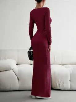 Women's Sweater Dress Jumper Dress Sheath Dress Long Dress Maxi Dress Fashion Pure Color Outdoor Daily Holiday Vacation U Neck Long Sleeve 2023 Slim Black Wine Brown S M L XL 39 Women's Sweater Dress Jumper Dress Sheath Dress Long Dress Maxi Dress Fashion Pure Color Outdoor Daily Holiday Vacation U Neck Long Sleeve 2023 Slim Black Wine Brown S M L XL -Party Prom Dresses Sales Store fzlmre1692090328916