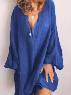 Women's Cotton Linen Dress Casual Dress Shift Dress Mini Dress Cotton Blend Fashion Modern Daily Vacation V Neck Button Long Sleeve Summer Spring 2023 Regular Fit Wine Blue Brown Pure Color S M L XL 11 Women's Cotton Linen Dress Casual Dress Shift Dress Mini Dress Cotton Blend Fashion Modern Daily Vacation V Neck Button Long Sleeve Summer Spring 2023 Regular Fit Wine Blue Brown Pure Color S M L XL -Party Prom Dresses Sales Store gfplaw1680157964662