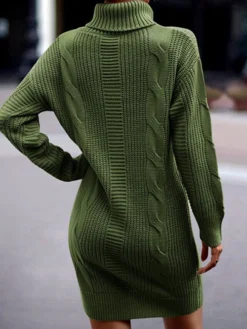Women‘s Sweater Dress Winter Dress Sheath Dress Blue Pink Army Green Khaki Dark Gray Black Long Sleeve Pure Color Knit Winter Fall Turtleneck Casual Mature Fit 2022 S M L XL -Party Prom Dresses Sales Store gmtjfd1660559742070