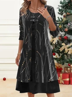 Women's Christmas Party Dress Black Velvet Dress Cocktail Dress Midi Dress Black Burgundy Royal Blue Long Sleeve Pure Color Patchwork Spring Fall Winter -Party Prom Dresses Sales Store gmzfmn1697423727504