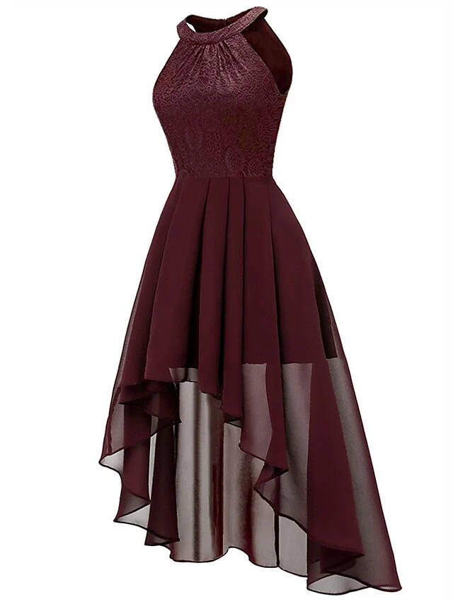 Women‘s Party Dress Wedding Guest Dress Lace Dress Swing Dress Midi Dress Pink Wine Navy Blue Sleeveless Pure Color Lace Fall Spring Autumn Halter Party Party Spring Dress 2023 S M L XL XXL 2 Women‘s Party Dress Wedding Guest Dress Lace Dress Swing Dress Midi Dress Pink Wine Navy Blue Sleeveless Pure Color Lace Fall Spring Autumn Halter Party Party Spring Dress 2023 S M L XL XXL - Image 2