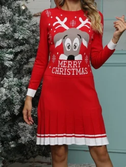 Women's Christmas Dress Sweater Dress Christmas Sweater Dress Midi Dress Ugly Graphic Tree Letter Outdoor Christmas Casual Holiday Crew Neck Long Sleeve 2023 Regular Fit White Wine Red S M L XL 19 Women's Christmas Dress Sweater Dress Christmas Sweater Dress Midi Dress Ugly Graphic Tree Letter Outdoor Christmas Casual Holiday Crew Neck Long Sleeve 2023 Regular Fit White Wine Red S M L XL -Party Prom Dresses Sales Store gotjrw1696925861454