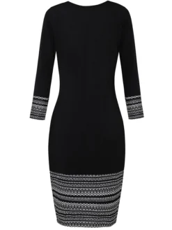 Women's Shift Dress Church Dress Knee Length Dress Black Long Sleeve Print Print Fall Winter Autumn Crew Neck Elegant Winter Dress Fall Dress 2023 S M L XL XXL -Party Prom Dresses Sales Store gqsqha1627555730015