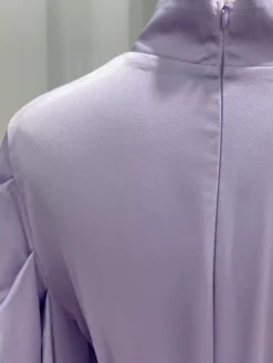 Women's Long Dress Maxi Dress Party Dress Casual Dress Satin Dress Pure Color Fashion Streetwear Outdoor Daily Holiday Lace Up Ruched Long Sleeve Stand Collar Dress Loose Fit Black Royal Blue Purple -Party Prom Dresses Sales Store gqsxsf1679455520129