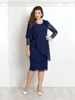 Women's Party Dress Work Dress Sheath Dress Midi Dress Navy Blue Blue Green 3/4 Length Sleeve Pure Color Lace Spring Fall Crew Neck Mature Office Summer Dress Spring Dress 2023 S M L XL XXL 3XL 4XL 13 Women's Party Dress Work Dress Sheath Dress Midi Dress Navy Blue Blue Green 3/4 Length Sleeve Pure Color Lace Spring Fall Crew Neck Mature Office Summer Dress Spring Dress 2023 S M L XL XXL 3XL 4XL -Party Prom Dresses Sales Store gqwblw1636011661914