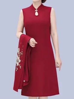 Women's Two Piece Dress Set Print Dress Outdoor Vacation Casual Print Midi Dress Stand Collar Long Sleeve Floral Loose Fit Pink Wine Blue Fall Winter XL XXL XXXL 4XL 5XL -Party Prom Dresses Sales Store gsatvu1676524729617