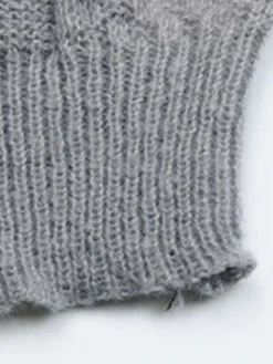 Women's Sweater Dress Winter Dress Jumper Dress Mini Dress Ruched Outdoor Street Daily Fashion Streetwear V Neck Long Sleeve 2023 Loose Fit Gray Color S M L Size -Party Prom Dresses Sales Store gshgii1695036414203