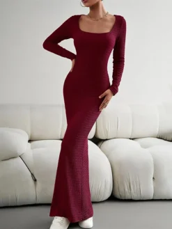 Women's Sweater Dress Jumper Dress Sheath Dress Long Dress Maxi Dress Fashion Pure Color Outdoor Daily Holiday Vacation U Neck Long Sleeve 2023 Slim Black Wine Brown S M L XL 36 Women's Sweater Dress Jumper Dress Sheath Dress Long Dress Maxi Dress Fashion Pure Color Outdoor Daily Holiday Vacation U Neck Long Sleeve 2023 Slim Black Wine Brown S M L XL -Party Prom Dresses Sales Store gycyge1692090326798