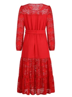 Women's Prom Dress Party Dress Lace Dress Long Dress Maxi Dress Black Pink Red Long Sleeve Pure Color Lace Spring Fall Winter Crew Neck Fashion Winter Dress Birthday Evening Party 2023 S M L XL XXL 33 Women's Prom Dress Party Dress Lace Dress Long Dress Maxi Dress Black Pink Red Long Sleeve Pure Color Lace Spring Fall Winter Crew Neck Fashion Winter Dress Birthday Evening Party 2023 S M L XL XXL -Party Prom Dresses Sales Store gzjhvt1692341646149