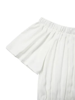 Women's Casual Dress Holiday Dress Shift Dress Long Dress Maxi Dress Khaki Red White Short Sleeve Pure Color Ruffle Spring Summer Off Shoulder Fashion Vacation Weekend Loose Fit 2023 S M L XL XXL 3XL -Party Prom Dresses Sales Store hcbmxd1676887918277