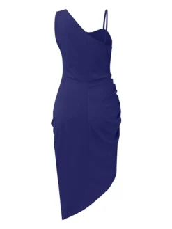 Women‘s Party Dress Wedding Guest Dress Sequin Dress Bodycon Midi Dress Black Dark Blue Red Sleeveless Pure Color Sequins Fall Spring Summer One Shoulder Fashion Party Slim 2023 S M L XL XXL -Party Prom Dresses Sales Store hcjcex1693287889227