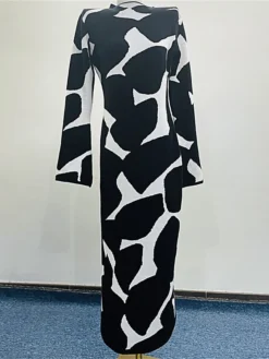 Women's Sweater Dress Winter Dress Jumper Dress Long Dress Maxi Dress Fashion Leopard Outdoor Daily Holiday Date Crew Neck Long Sleeve Print 2023 Slim Black S M L XL -Party Prom Dresses Sales Store hdqadg1692938964543