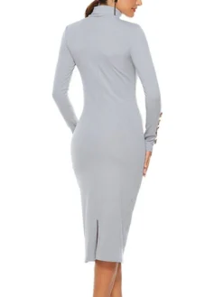 Women's Sweater Dress Midi Dress Dark Blue Gray Long Sleeve Pure Color Button Fall Winter Autumn Turtleneck Casual Winter Dress Fall Dress 2022 S M L XL XXL 3XL 4XL 5XL 23 Women's Sweater Dress Midi Dress Dark Blue Gray Long Sleeve Pure Color Button Fall Winter Autumn Turtleneck Casual Winter Dress Fall Dress 2022 S M L XL XXL 3XL 4XL 5XL -Party Prom Dresses Sales Store hintcw1627549591899