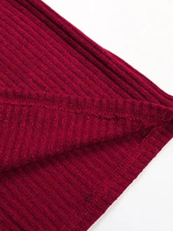 Women‘s Christmas Sweater Dress Jumper Dress Winter Dress Fashion Party Outdoor Christmas Street Crew Neck Long Sleeve Lace Up Ruched 2023 Loose Fit Black Wine S M L XL -Party Prom Dresses Sales Store hnplrs1695120162880