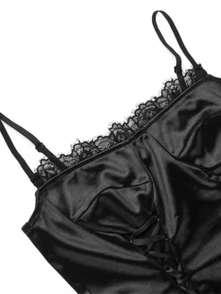 Women's Party Dress Cocktail Dress Bodycon Mini Dress Black Sleeveless Pure Color Lace Up Spring Fall Winter Spaghetti Strap Fashion Halloween Birthday Wedding Guest 2023 S M L -Party Prom Dresses Sales Store httbfo1693886974045