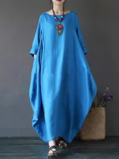 Women‘s Cotton Linen Dress Caftan Dress Shift Dress Long Dress Maxi Dress Green Red Light Blue White Black 3/4 Length Sleeve Pure Color Pocket Spring Summer Fall Boat Neck Basic Casual Loose Fit 2023 27 Women‘s Cotton Linen Dress Caftan Dress Shift Dress Long Dress Maxi Dress Green Red Light Blue White Black 3/4 Length Sleeve Pure Color Pocket Spring Summer Fall Boat Neck Basic Casual Loose Fit 2023 -Party Prom Dresses Sales Store husblm1678419999288