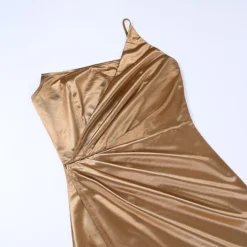 Women‘s Formal Party Dress Satin Dress Black Dress Sheath Dress Long Dress Maxi Dress Champagne Sleeveless Pure Color Ruched Spring Summer One Shoulder Weekend Slim 2023 -Party Prom Dresses Sales Store hvboek1668483441146
