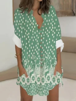 Women's Shirt Dress Casual Dress Cotton Linen Dress Mini Dress Polyester Fashion Casual Daily Outdoor Daily Vacation Shirt Collar Button Pocket Long Sleeve Summer Spring Fall 2023 Loose Fit Light -Party Prom Dresses Sales Store hyuekx1689154067136