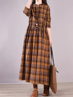 Women's Casual Dress Cotton Linen Dress Plaid Dress Midi Dress Linen / Cotton Blend Fashion Basic Outdoor Daily Holiday Stand Collar Pocket Print Long Sleeve Fall Winter Autumn 2023 Loose Fit Yellow 19 Women's Casual Dress Cotton Linen Dress Plaid Dress Midi Dress Linen / Cotton Blend Fashion Basic Outdoor Daily Holiday Stand Collar Pocket Print Long Sleeve Fall Winter Autumn 2023 Loose Fit Yellow -Party Prom Dresses Sales Store ibwmgw1693553157262