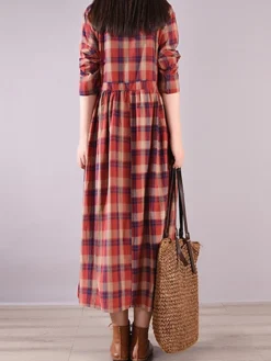Women's Casual Dress Cotton Linen Dress Plaid Dress Midi Dress Linen / Cotton Blend Fashion Basic Outdoor Daily Holiday Stand Collar Pocket Print Long Sleeve Fall Winter Autumn 2023 Loose Fit Yellow 17 Women's Casual Dress Cotton Linen Dress Plaid Dress Midi Dress Linen / Cotton Blend Fashion Basic Outdoor Daily Holiday Stand Collar Pocket Print Long Sleeve Fall Winter Autumn 2023 Loose Fit Yellow -Party Prom Dresses Sales Store ichggr1693553154791