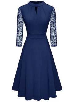 Women's Work Dress Semi Formal Dress A Line Dress Fashion Midi Dress Hollow Out Crew Neck Long Sleeve Plain Regular Fit Black Pink Wine Fall Winter S M L XL XXL 31 Women's Work Dress Semi Formal Dress A Line Dress Fashion Midi Dress Hollow Out Crew Neck Long Sleeve Plain Regular Fit Black Pink Wine Fall Winter S M L XL XXL -Party Prom Dresses Sales Store iexyxd1692611892730