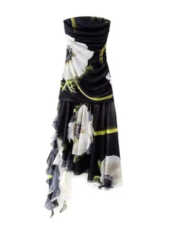 Women's Prom Dress Party Dress Wedding Guest Dress Long Dress Maxi Dress Black Sleeveless Floral Backless Spring Fall Winter Strapless Fashion Wedding Guest Evening Party Vacation 2023 S M L -Party Prom Dresses Sales Store igizqq1696839785785