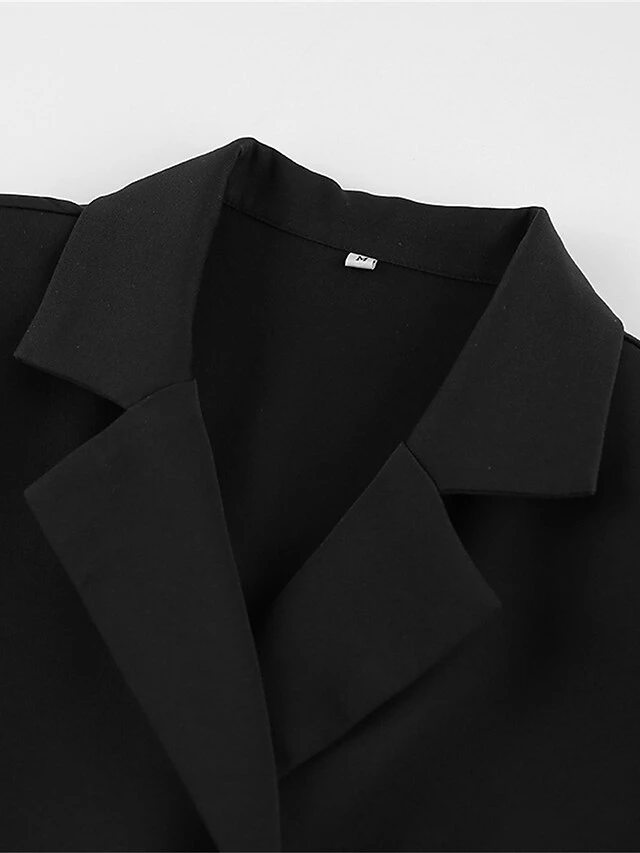 Women's Work Dress Blazer Dress Sheath Dress Fashion Office Daily Workfashion Mini Dress Button Lapel Long Sleeve Plain Regular Fit Black Fall Winter S M L 7 Women's Work Dress Blazer Dress Sheath Dress Fashion Office Daily Workfashion Mini Dress Button Lapel Long Sleeve Plain Regular Fit Black Fall Winter S M L - Image 7