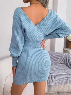 Women's Sweater Dress Jumper Dress Casual Dress Mini Dress Warm Pure Color Outdoor Casual Daily Going Out V Neck Long Sleeve Ruched 2023 Regular Fit Black White Blue S M L 23 Women's Sweater Dress Jumper Dress Casual Dress Mini Dress Warm Pure Color Outdoor Casual Daily Going Out V Neck Long Sleeve Ruched 2023 Regular Fit Black White Blue S M L -Party Prom Dresses Sales Store ihbwkm1693993789063