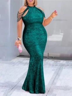 Women‘s Formal Party Dress Sequin Dress Bodycon Long Dress Maxi Dress Green Black Blue Sleeveless Pure Color Sequins Spring Summer Crew Neck XL XXL 3XL 4XL 5XL -Party Prom Dresses Sales Store iifuqv1639558620979