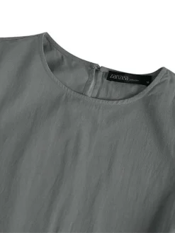 Women's Casual Dress Cotton Linen Dress A Line Dress Midi Dress Cotton And Linen Basic Classic Outdoor Daily Vacation Crew Neck Lace Up Sleeveless Summer Spring 2023 Regular Fit Navy Blue Orange -Party Prom Dresses Sales Store inqnwm1680774932461